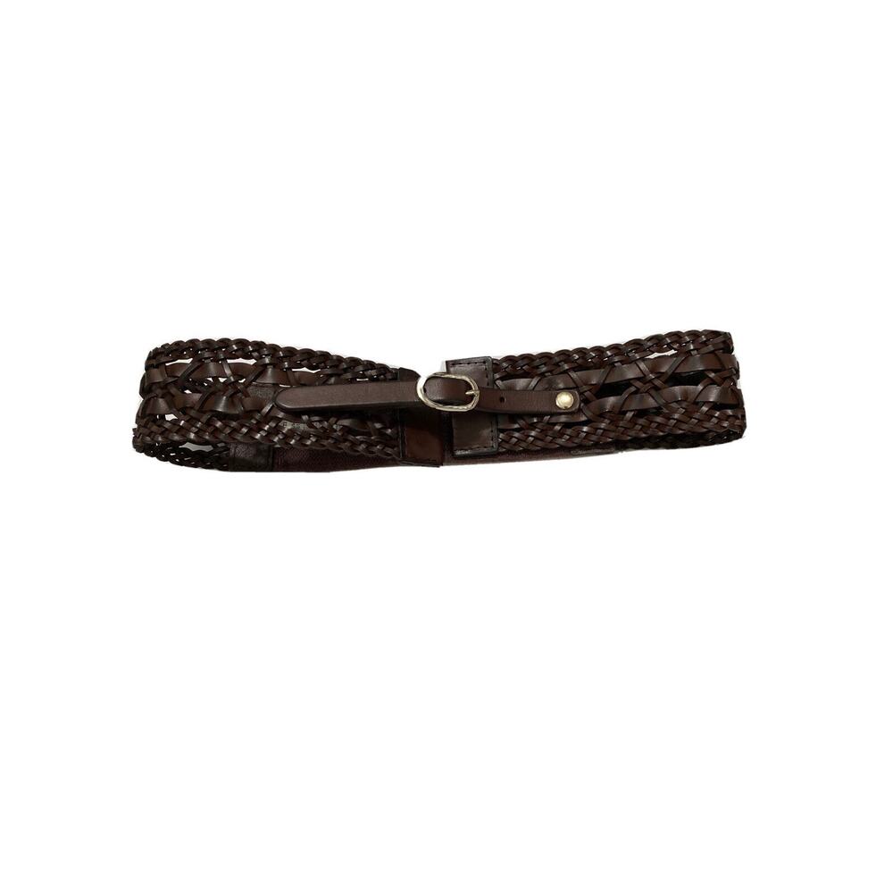 Hinge Women Waist Fit Braid Stretch Belt Brown Size S-M 8927